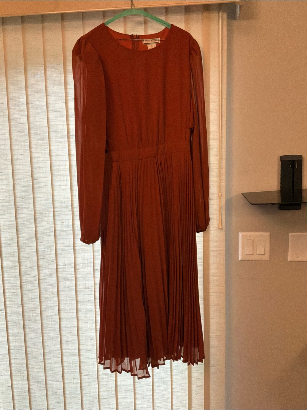 Flying Tomato Rust Orange Pleated Keyhole Waist Maxi Dress XL